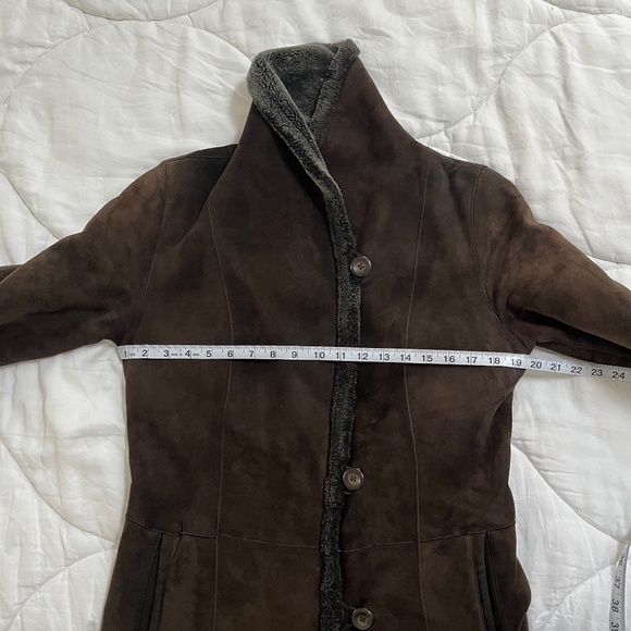 Bisang Dark Brown/Charcoal Shearling Full-length Women’s Coat - Size 6 - Picture 11 of 16